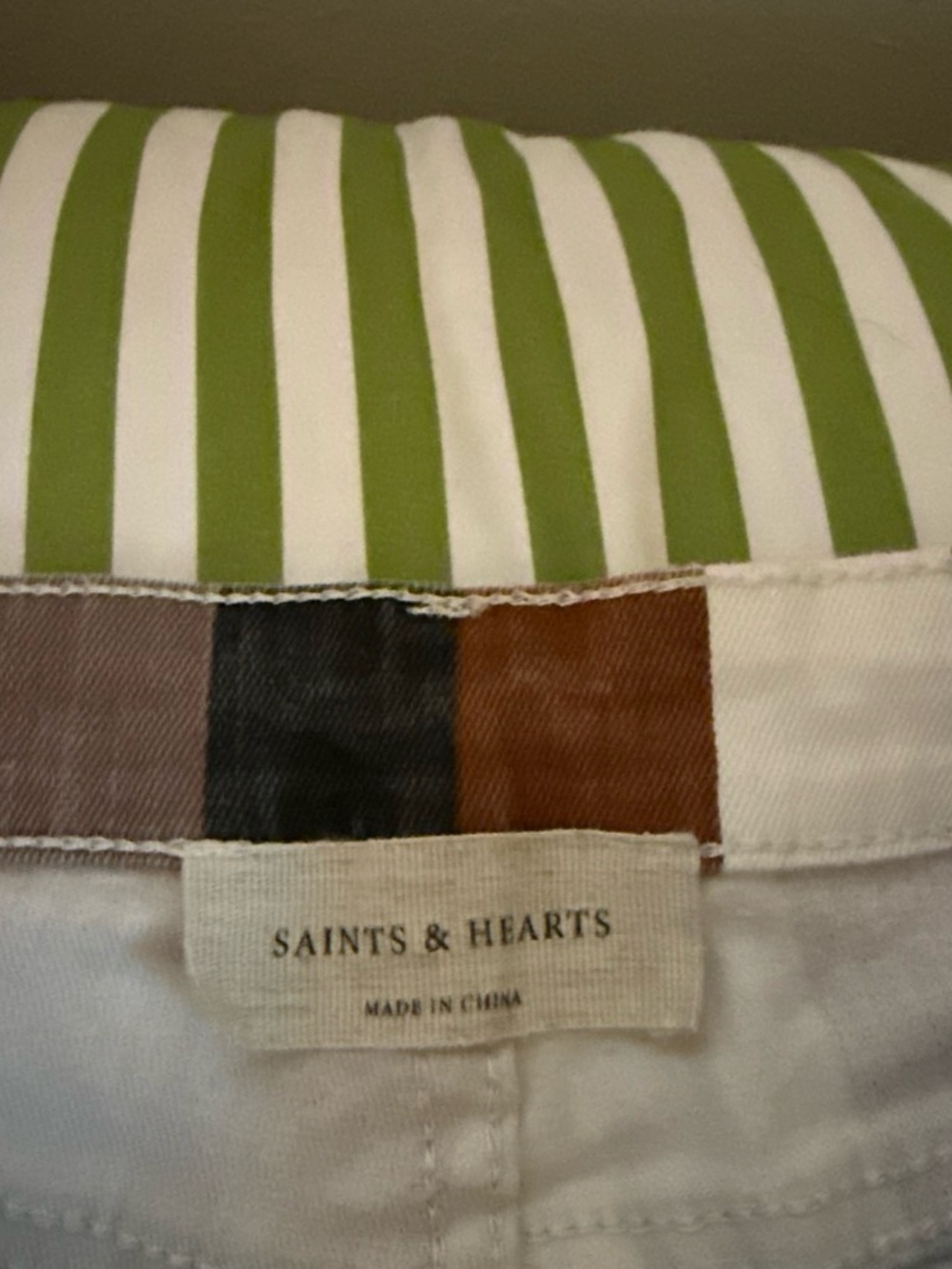 Saints and Hearts Stripes Bell Bottoms - Picture 6 of 7